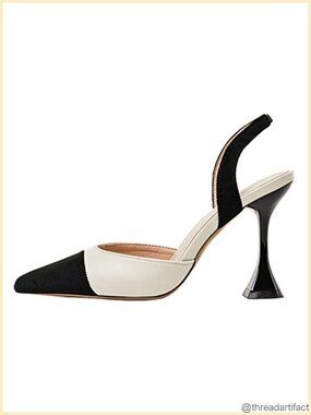 Slingback Pumps Pointed Toe Stiletto Heels Faux Suede Party Dress Shoes